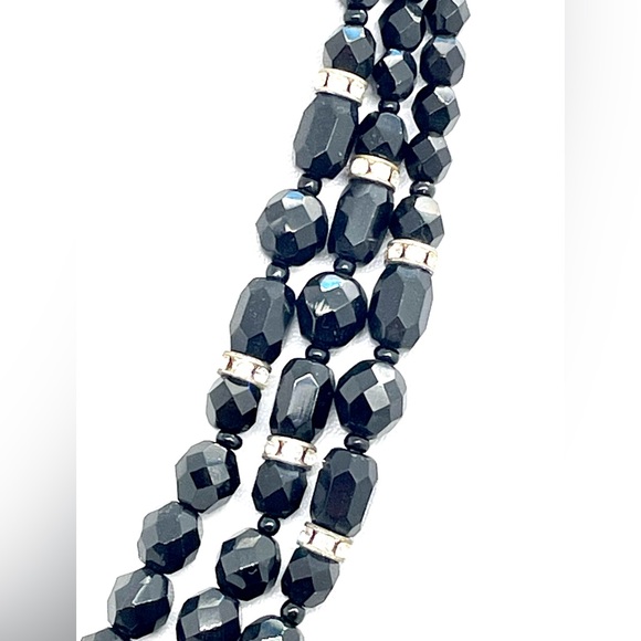 Antique 3-Strand Mourning Necklace